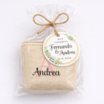 Monedero de yute personalizado con inicial