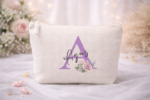 Neceser personalizado con inicial y flores