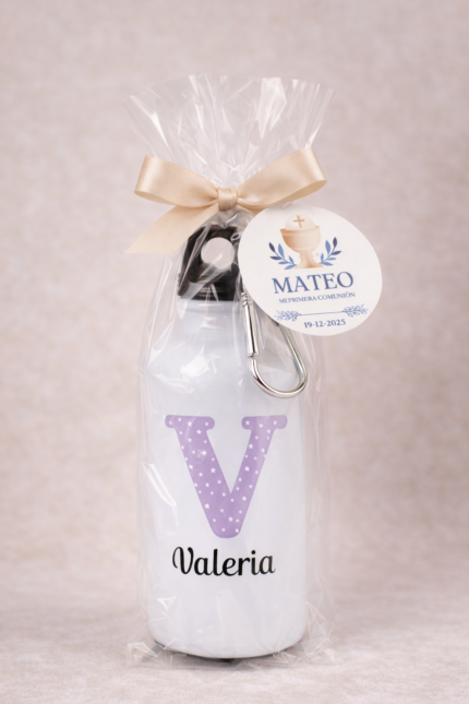 Botella con inicial y nombre de estrellas