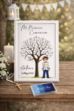 Árbol de huellas personalizado para comunión - Imagen 3