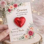 Tarjeta de agradecimiento con corazón