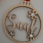 BOLAS DE NAVIDAD NOMBRE Madera