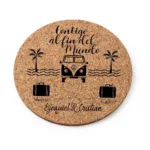 Posavasos corcho natural grabado