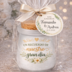 Vela Aromática de Vainilla Personalizada | Recuerdos de Boda y Eventos Elegantes