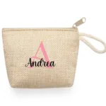 Monedero yute con inicial y nombre