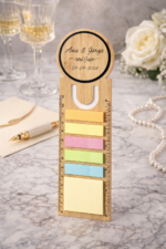 Regla Marcapáginas de Bambú con Notas Adhesivas, personalizada 