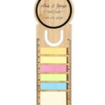 Regla Marcapáginas de Bambú con Notas Adhesivas, personalizada 