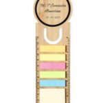 Regla Marcapáginas de Bambú con Notas Adhesivas grabado