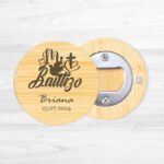 Abridor Magnético de Bambú Personalizado Bautizo