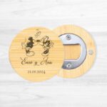 Abridor Magnético de Bambú Personalizado Boda