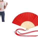 Abanico de Bambú con Cordón Ajustable