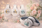 Cascos inalámbricos personalizados con nombre e inicial