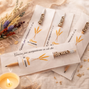 Lápiz de madera personalizado con nombre para detalles de comunión