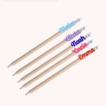 Lápices de madera personalizados con nombre metacrilato