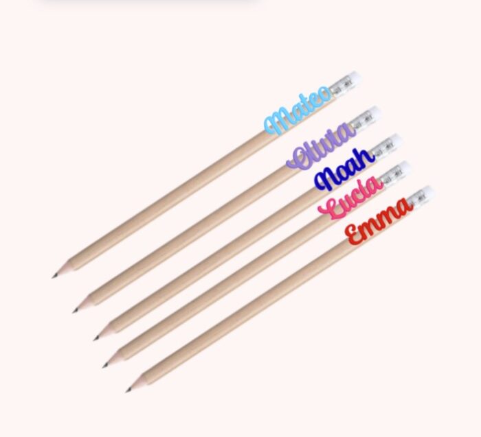 Lápices de madera personalizados con nombre metacrilato - Imagen 1
