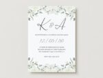 💐 Invitación de Boda Flores Blancas y Verdes 💐