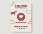 ✈️ Invitación de Boda Pasaporte Beige