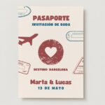 ✈️ Invitación de Boda Pasaporte Beige
