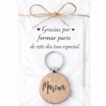 Llavero de madera de haya personalizado con nombre grabado – Regalo original y artesanal